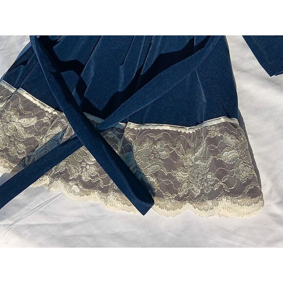 Sz 2T JoLene Girls Vintage 80s Velvet Dress Victorian Style Navy Blue Holiday - Picture 11 of 16